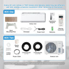 Albott Mini Split Air Conditioner Heat Pump, 12000 BTU 18.5 SEER2 220V Inverter Wall-Mounted Unit for Spaces up to 750 Sq. Ft, Includes 14.8ft Install Kit, White