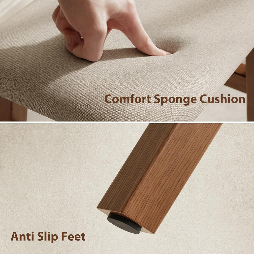Vanity Desk and Stool Bundle 19.6in Walnut