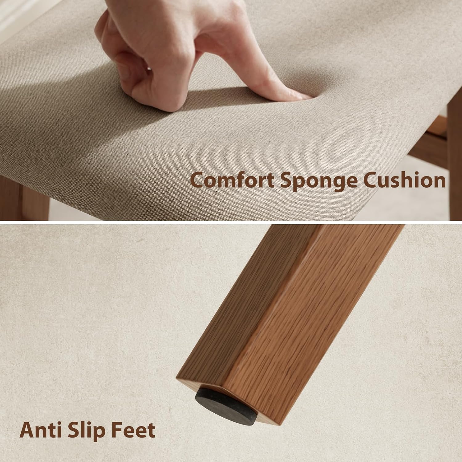 Vanity Desk and Stool Bundle 19.6in Walnut