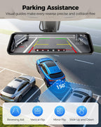 AZDOME PG17 Pro STARVIS 2 Mirror Dash Cam Front and Rear with IMX678  ADAS 12" Rear View Mirror Camera  4K+ 2.5K Dual HDR Dash Camera for Cars  5.8GHz WiFi Car Camera with 128GB Card Voice Control GPS