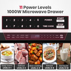 GASLAND 24 Inch Microwave Drawer 1.2 Cu.ft, 1000W Built-In Under Counter Microwave, Fits 12” Pizza & Large Dinner Plates, One-Touch Auto Open, 11 Power Levels, Quiet Operation, Stainless Steel