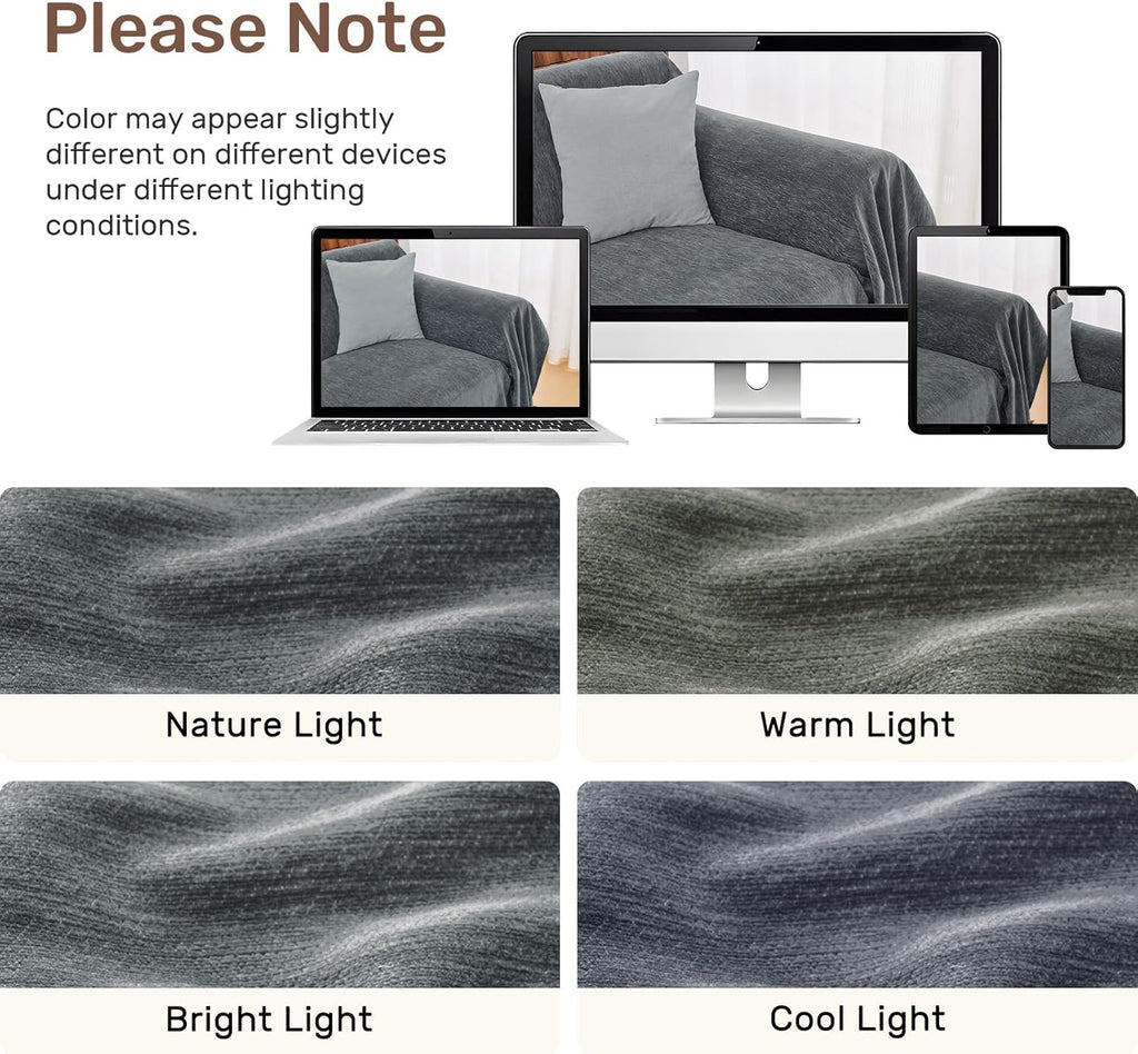 Sectional Couch Covers, 2 Pieces Washable L Shaped Couch Covers Sofa Blanket for Dogs Pet Friendly Sectional Sofa Slipcovers Furniture Covers,71"x 118"+ 71"x 118",(XX-Large,Dark Gray)