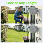 Retractable Garden Hose Reel 5/8 in x 100 ft  Heavy Duty Wall Mounted Water Hose Reel with 9-Pattern Nozzle  Any Length Lock  Automatic Slow Return System  180° Swivel Bracket  UV Resistant