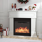 43" Electric Fireplace with Mantel, Freestanding Electric Fireplace Heater TV Stand with 23" Insert, Remote Control, Ajustable Flame and Timer, Fire Place Insert Heater for Living Room, White