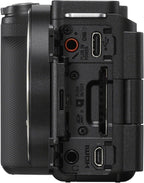 Sony Alpha ZVE10 II - APS-C Interchangeable Lens Mirrorless Content Creators' Camera - Black - with Lens