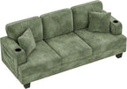Homall Couches for Living Room, 83" Couch with Soft Deep Seats, Modern Sofa 3 Seater in Corduroy for Apartment, Bedroom (Olive Green)