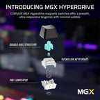 Corsair K70 PRO TKL RGB Tenkeyless Mechanical Wired Gaming Keyboard – Pre-Lubed Hall Effect MGX Hyperdrive Adjustable Switches, Simultaneous SOCD and Rapid Trigger, ABS Double-Shot, QWERTY NA – Black