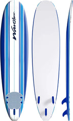 Wavestorm 8ft Classic Surfboard // Foam Wax Free Soft Top Longboard for Adults and Kids of All Levels of Surfing
