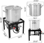 Creole Feast SBK0601 60 Qt. Seafood Boil Pot with Basket and Burner, Outdoor Aluminum Propane Boiler with 10 PSI Regulator, 100,000 BTU, Ideal for Cooking Crawfish, Crab, Shrimp, Fish