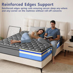 Queen Mattress, 14 Inch Queen Hybrid Mattress in a Box, Individual Pocket Spring for Motion Isolation & Pressure Relief, Medium Firm & Reinforced Edge Support, CertiPUR-US Certified