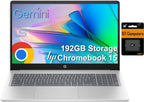 HP Chromebook 15 Laptop ( 15.6" Anti-Glare  Intel N200  8GB DDR5 RAM  192GB Storage (64GB eMMC + 128GB SD)  4-Core(> i3-1115G4)  Numeric KB) Home & Student  Webcam w/Shutter  Wi-Fi  Chrome OS  Silver