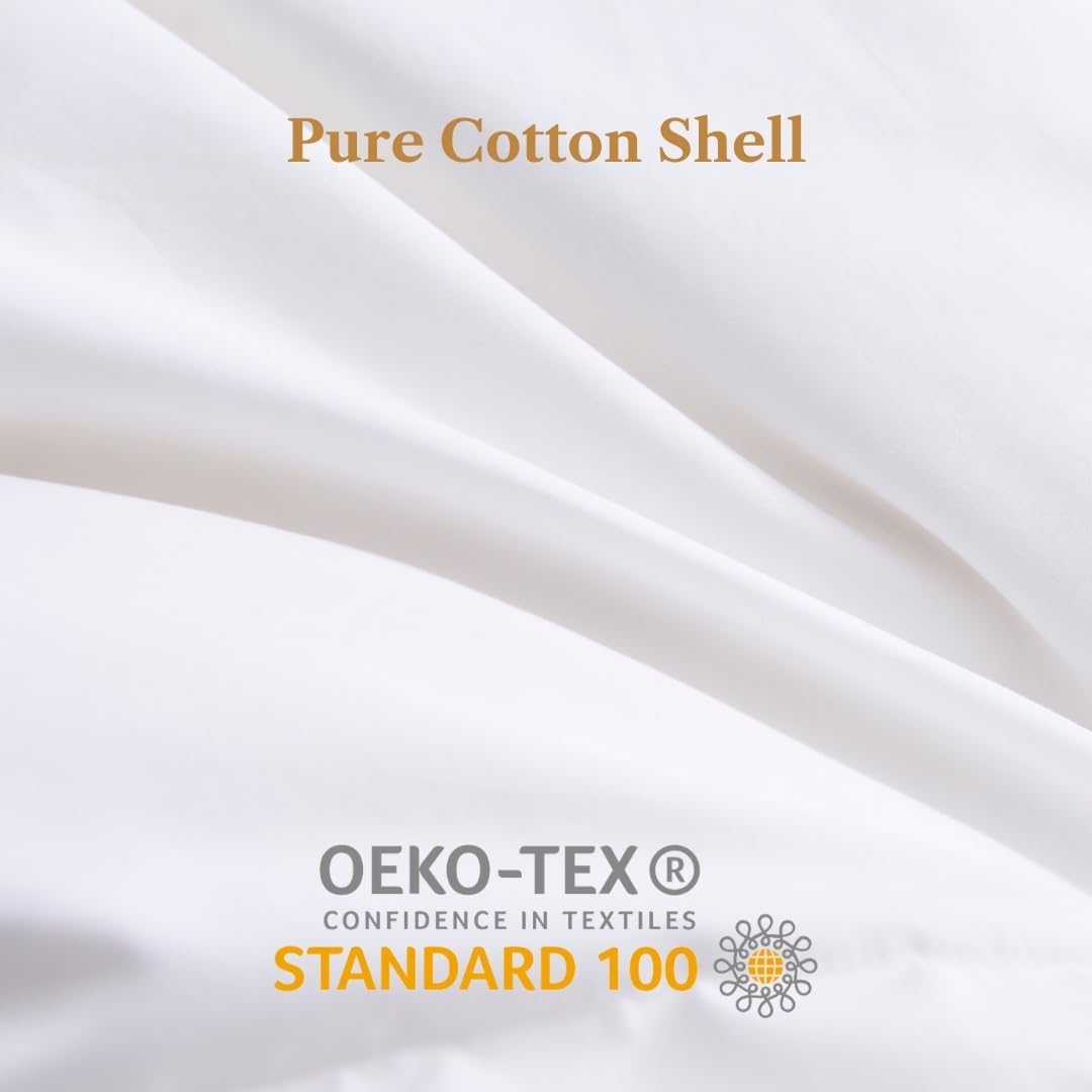 Royal Elite Goose Down Comforter King Size- Made in Canada White Goose Down Duvet Insert- Oeko Tex Certified Cotton Shell-Lightweight&Fluffy
