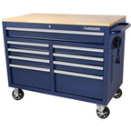 46-in W x 24.5-in D 9-Drawer Mobile Workbench with Hardwood Top and Power Station  Gloss Black