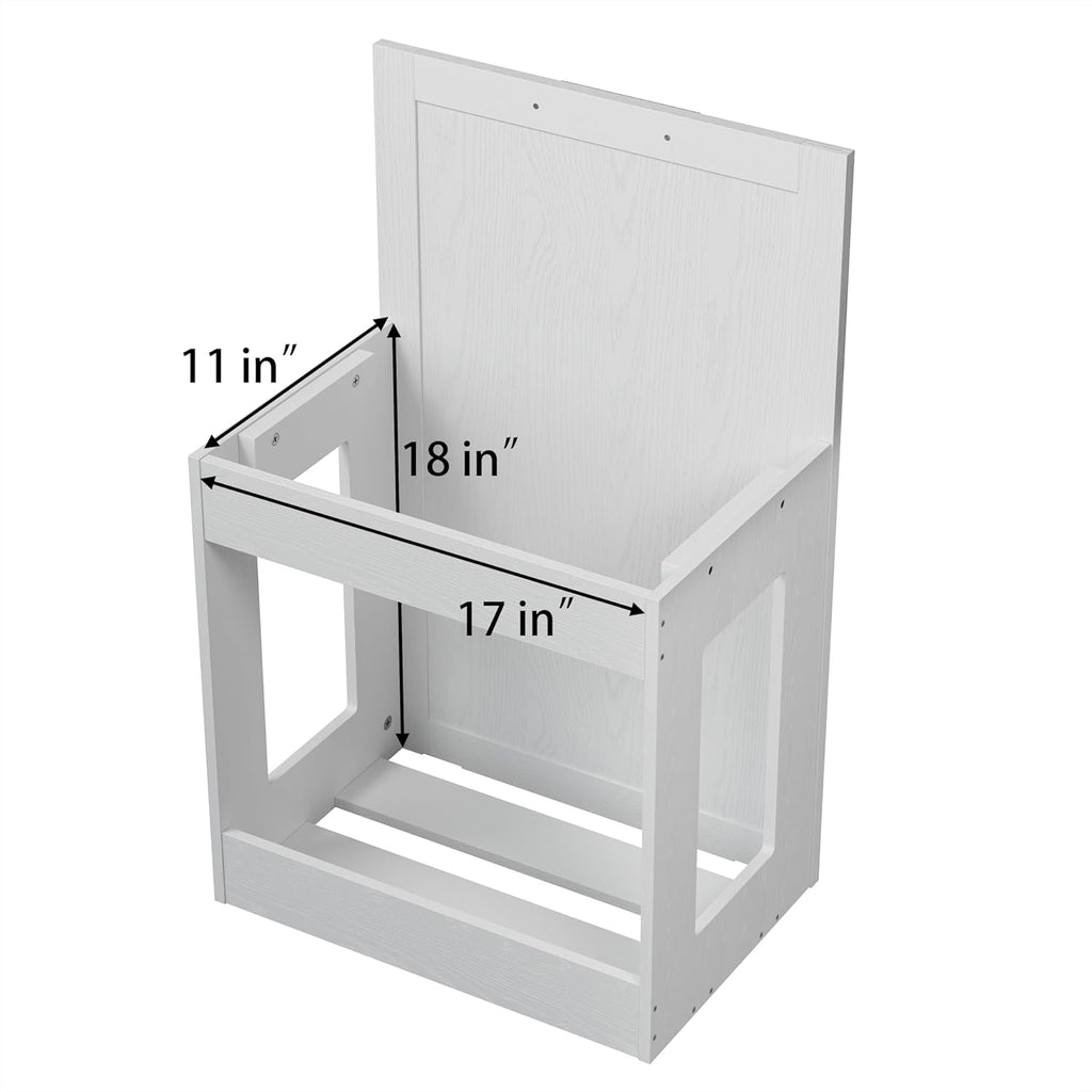 Tilt Out Trash Cabinet with Quick Installation and Deodorising Function, Wooden Trash Can Cabinet for Dining Room and Kitchen, White