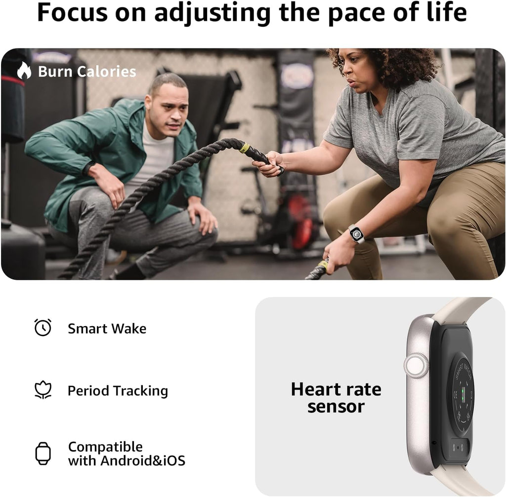 Smart Watch for Men Women Answer/Make Call  1.85" Smartwatch  Fitness Watch with Heart Rate Blood Pressure Sleep Monitor  140+Sports  IP68 Waterproof Step Counter Watch Compatible with Android IOS