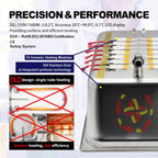 ZKI 20L Lab Water Bath, 1500W Laboratory Thermostatic Water Bath, ±0.2°C Accuracy & 0.1°C Res, 14 Heating Modules with Even Heat Distribution, 9-Piece Kit for Lab, Clinical and Industrial Use (110V)