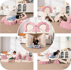 LOAOL Kids Couch 10PCS, Modular Kids Play Couch, Multifunctional Foam Toddler Sofa, Imaginative Convertible Play Sofa for Playroom
