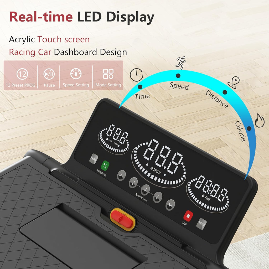 Treadmill with Incline, 3 in 1 Under Desk Treadmill Walking Pad with Removable Desk Workstation 3.5HP Foldable Compact Walking Treadmills for Home Small Office with Wristband Remote Control