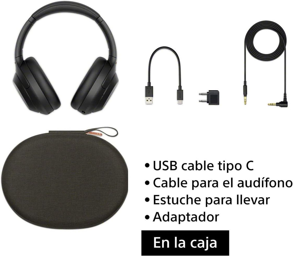 Sony WH-1000XM4 Wireless Premium Noise Canceling Overhead Headphones - 30hr Battery Life  Over Ear Style with Mic for Phone-Call and Alexa Voice Control - Black International Version