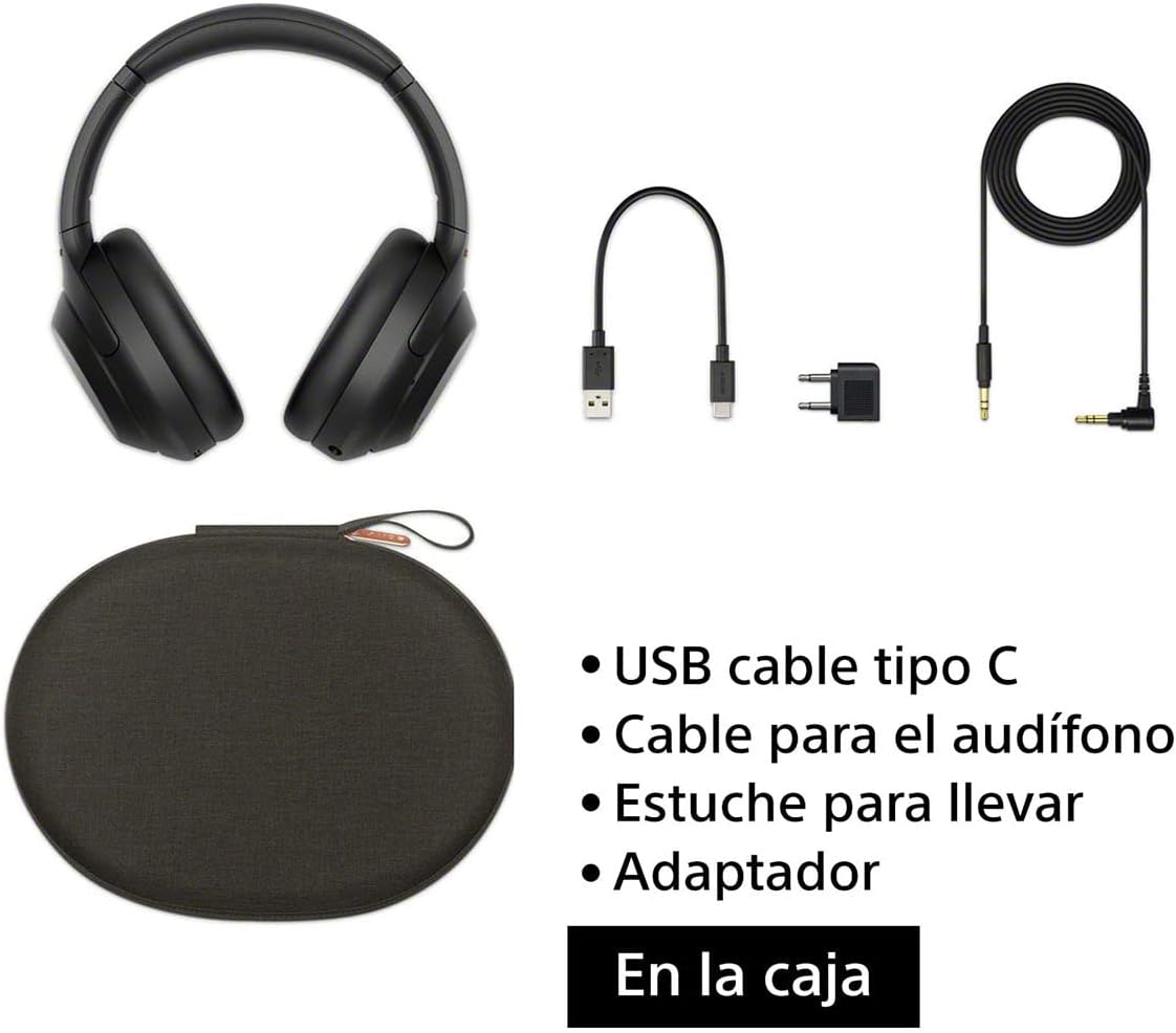 Sony WH-1000XM4 Wireless Premium Noise Canceling Overhead Headphones - 30hr Battery Life  Over Ear Style with Mic for Phone-Call and Alexa Voice Control - Black International Version