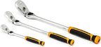 GEARWRENCH 3 Pc. 1/4", 3/8" & 1/2" Drive 90 Tooth Dual Material Locking Flex Head Ratchet Set - 81298T, Multi, One Size
