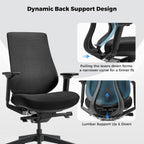 EUREKA ERGONOMIC Lira Office Chair, Ergonomic Desk Chair with 3D Armrests, Adjustable Seat Depth, Mesh Computer Chair with Lumbar Support for Home Office(Black)