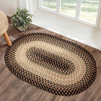 EastEnd EL83 Charcoal 7' x 9' Oval - Braided Area Rug, Home Decor, Floor Mat or Bedroom Rug - Easy Care, Ideal for High Traffic Areas in Hallway and Living Room - Made in USA
