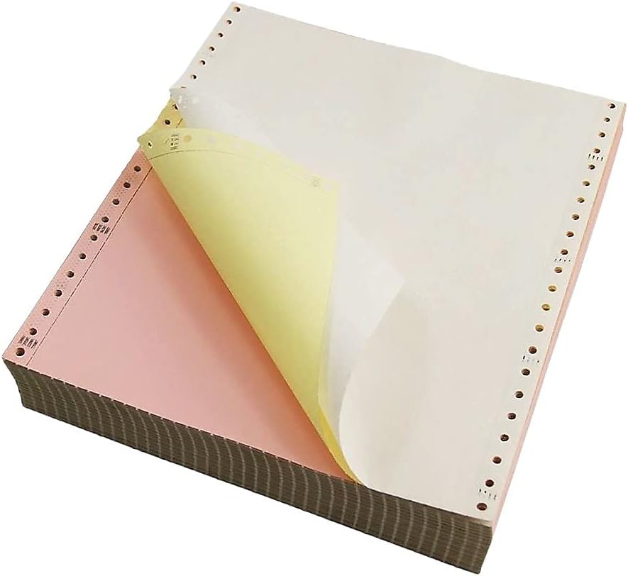 Staples Carbonless NCR Computer Paper, 3 Part Continuous Forms, 9.5 x 11 Inch, White/Canary/Pink, Collated Multi-Part Paper, 1100 Sheets for Invoices & Forms