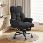 Big and Tall Office Chair with Adjustable Arms and Back, Ergonomic Office Chair with Footrest and Comfortable Fabric for Home Office, Bedroom  .Black