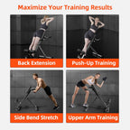 Roman Chair Hyperextension Bench – Adjustable Back Extension Machine for Glutes, Hamstrings & Lower Back – Foldable Multi-Purpose Workout Equipment for Home Gym