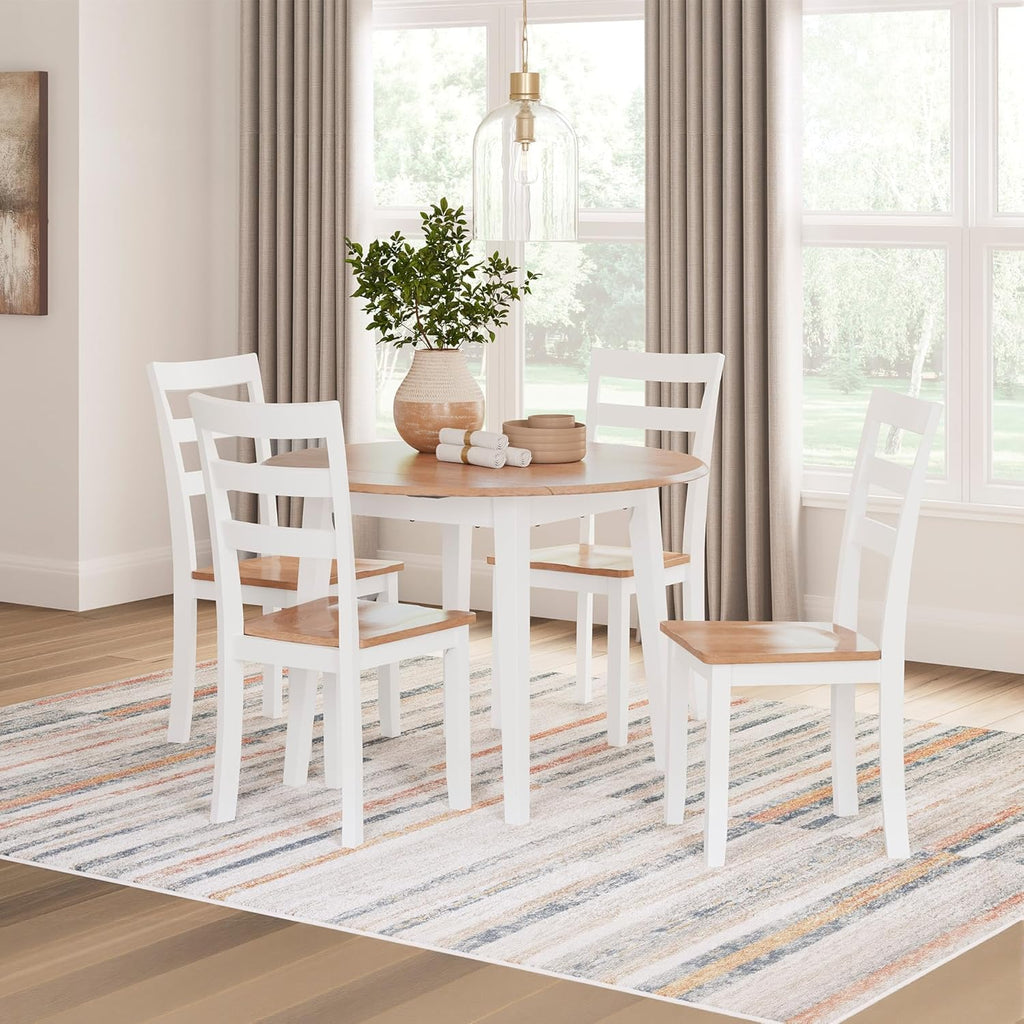 Signature Design by Ashley Gesthaven Casual Dining Drop Leaf Table, Light Brown & White
