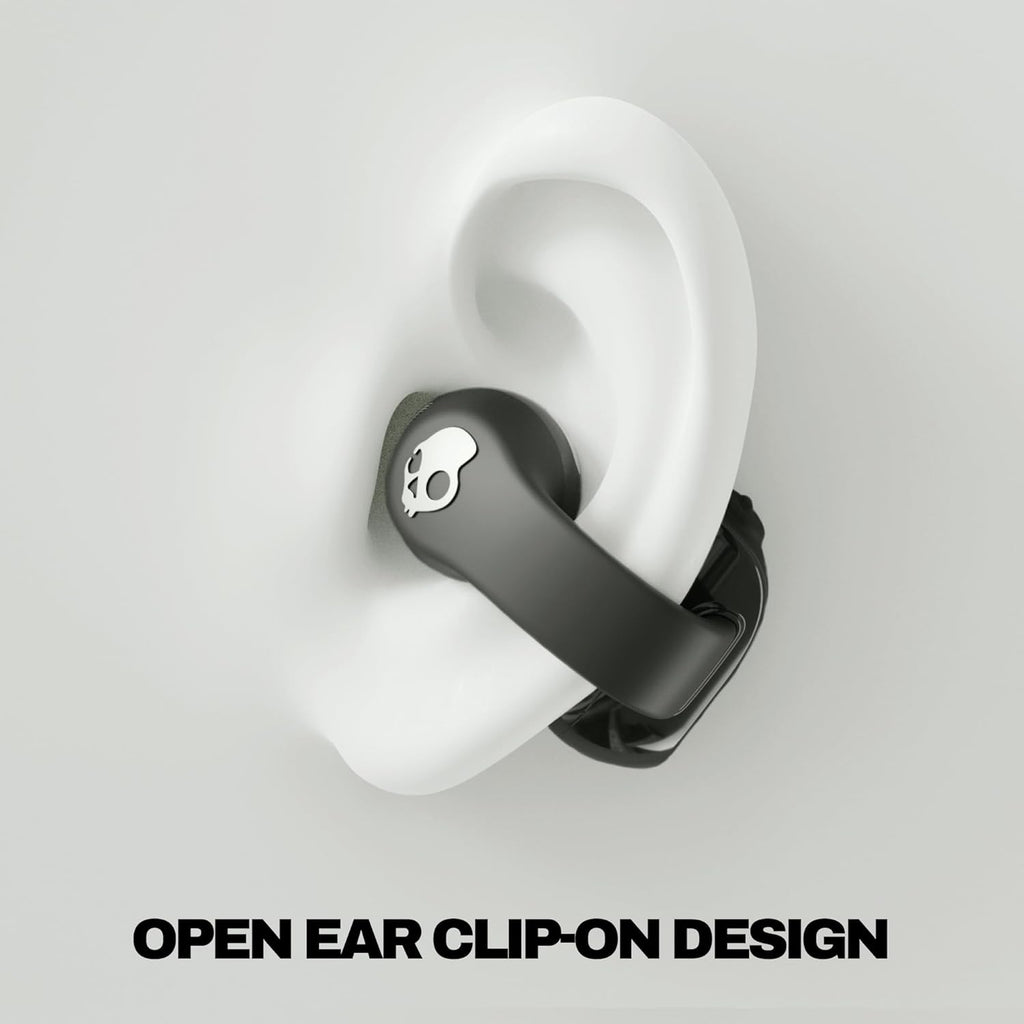 Skullcandy Push 720 Open Wireless Open Ear Bluetooth Earbuds  Headphones  Waterproof  Clip-On Lightweight Design  30 Hours Battery  Wireless Charging Pouch  Microphone for iPhone Android - True Black