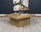 Coaster Home Furnishings Zetta Square Cocktail Living Room Coffee Table Engineered Eco-Friendly Wood Look Laminate Veneer Rustic Farmhouse Mango Brown 708068