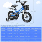 BABY JOY Kids Bike, 12 14 16 18 Inch Boys Girls Bike for 3-8 Years w/Training Wheels, 20 Inch Children Bicycle for 8+ Teens w/Kickstand, Handbrake, Coaster Brake & Removable Basket, Sporty Bicycle