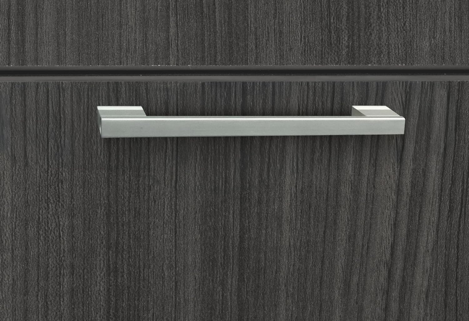 Romig Regency Legacy Stand Up Desk/3 Lateral File Quad with Bookcase End  Ash Grey