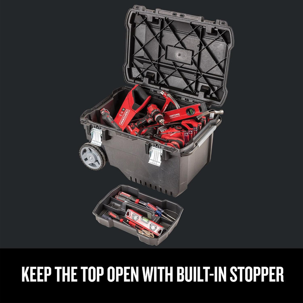 CRAFTSMAN 29-in. Rolling Tool Box with Wheels, Black, Plastic, Lockable (CMST24800)