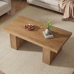 Tribesigns Farmhouse Coffee Table, 47.24 Inch Rectangle Center Table with Large Tabletop & Thick Base, Rustic Wooden Furniture for Living Room, Apartment, Reception Areas, Brown