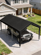 12 x 20 Ft Carport Replacement Cover, Heavy Duty Outdoor Car Tarp Canopy, Waterproof & UV Protected Tear Oxford Tarp with Ball Bungees (Frame is Not Included)