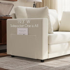 Convertible Sofa Bed, 2 in 1 Pull Out Loveseat Sleeper Sofa | 78.7” Folding Floor Sofa Bed for Guest Room, Bedroom | Ivory White