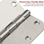 42 Pack Rounded Door Hinges Brushed Nickel 3.5 inch x 3-1/2", 5/8" Radius Heavy Duty Steel Iron 3 ½"Hinge for Doors, Interior Room,Outdoor Window,Constructition Hardware Kit Home Decor Essentials