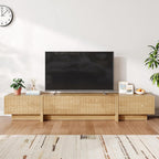 TV Stand and Coffee Table Set of 2, Modern TV Stand for Living Room, 98” Entertainment Center Fits 55”-95” TVs,Lift Top Coffee Table for Home,Office, Natural
