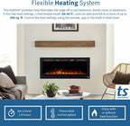 Touchstone Smart Electric Fireplace-The Sideline 50" Wide-in Wall Recessed - 30 Realistic Ember Color/Flame Options - 1,500W Heater w/Thermostat - Log & Crystal Hearth Options - Alexa/WiFi Enabled