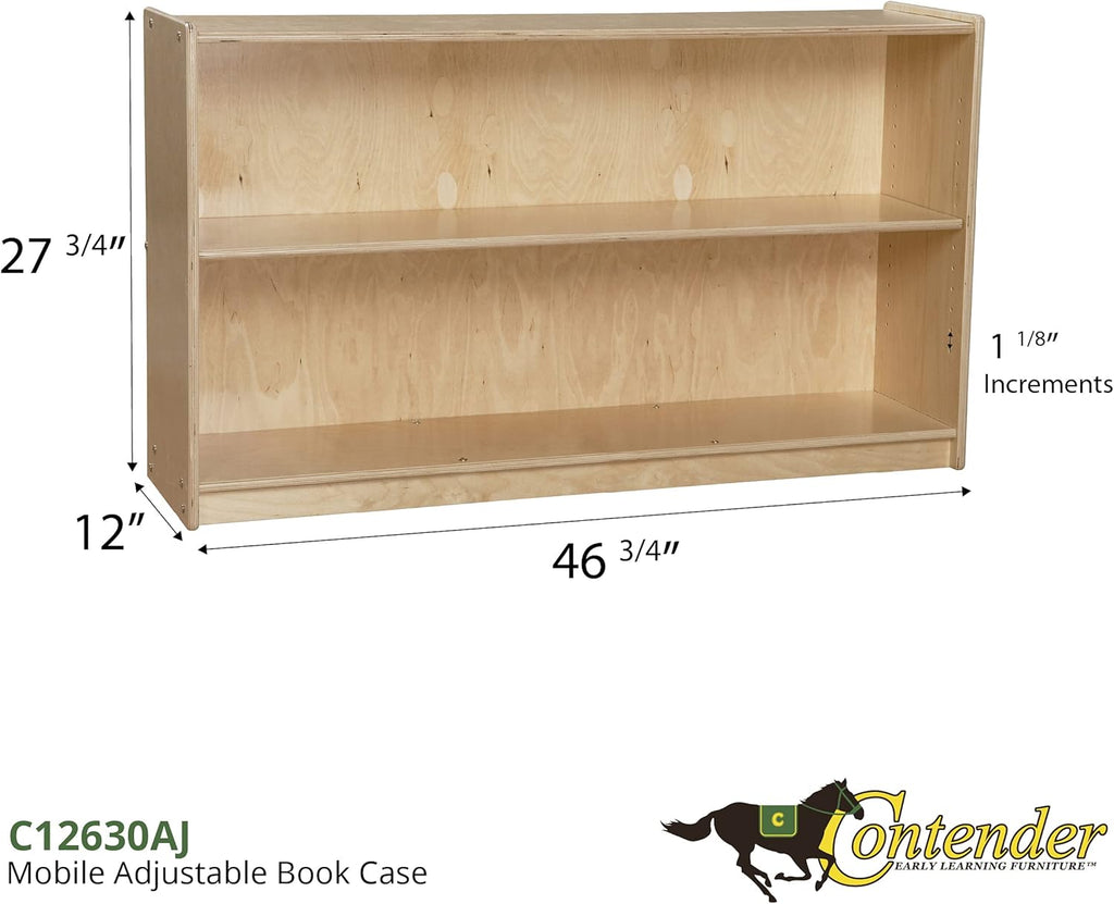 Contender 100% Birch Plywood Storage with Back, Adjustable Shelves, Perfect for Kids, Teacher, Classroom, Day Care, Home-School, Made in USA Fully Assembled