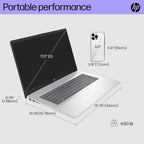 HP 17.3" Laptop for Home  Students  Business  Lifetime Office 365 for The Web  17.3" Touchscreen  8-Cores Intel CPU  w/Copilot  32GB RAM  128GB eMMC + 2TB PCIe  Camera Privacy Shutter  Win11 Pro