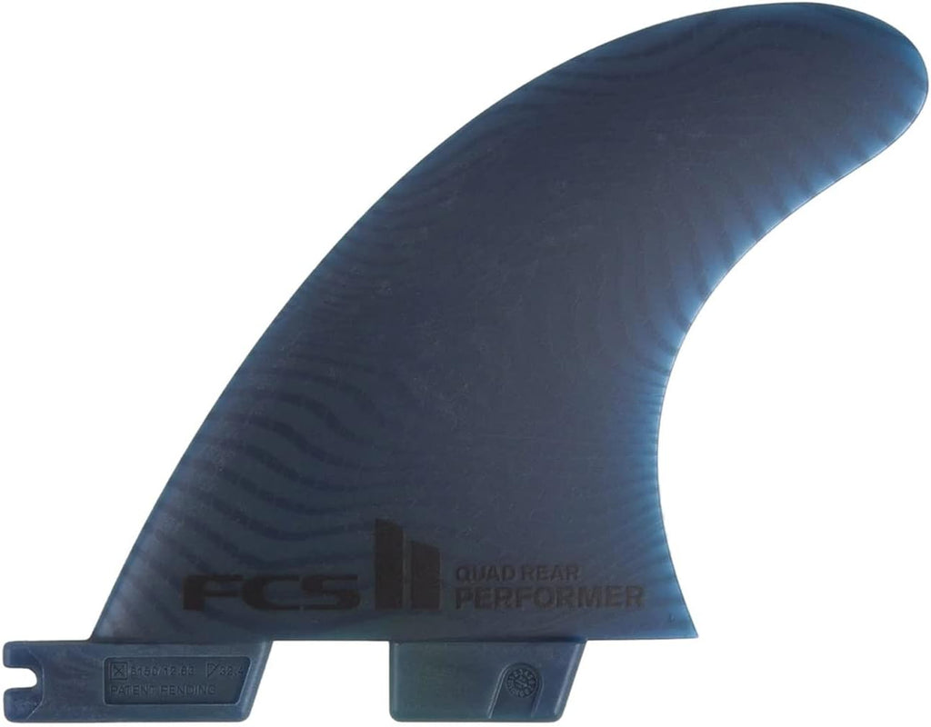 FCS Performer Eco Neo Glass Surfboard Fins (Medium, Quad (4 Fins)), Blue