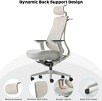 EUREKA ERGONOMIC Lira Office Chair, Ergonomic Desk Chair with 3D Armrests, Adjustable Seat Depth, Breathable Mesh Computer Chair with Lumbar Support for Home Office(Grey)