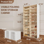 ANTBOX Portable Shoe Rack Organizer for Closet Entryway, Stackable Sneaker Storage Shoe Cabinet with Magnetic Clear Door, Large Plastic Storage containers Bins with Lids 10 Tiers 40 Pairs