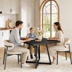 LITTLE TREE 31.5 Inches Small Dining Table for 4, Square Dinner Table for Small Space, Dining Room Tables, Black Wooden Kitchen Table with Metal Legs, Modern Leisure Cafe Table for Apartment