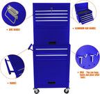 RYH 6 Drawers Rolling Tool Chest & Tool Box on Wheels | Heavy Duty Metal Cart with Ball Bearing Drawers | Fits US General Tool Box for Garage Storage(Blue, 6 Drawers 3 in 1/51.99" H × 20.87" W)