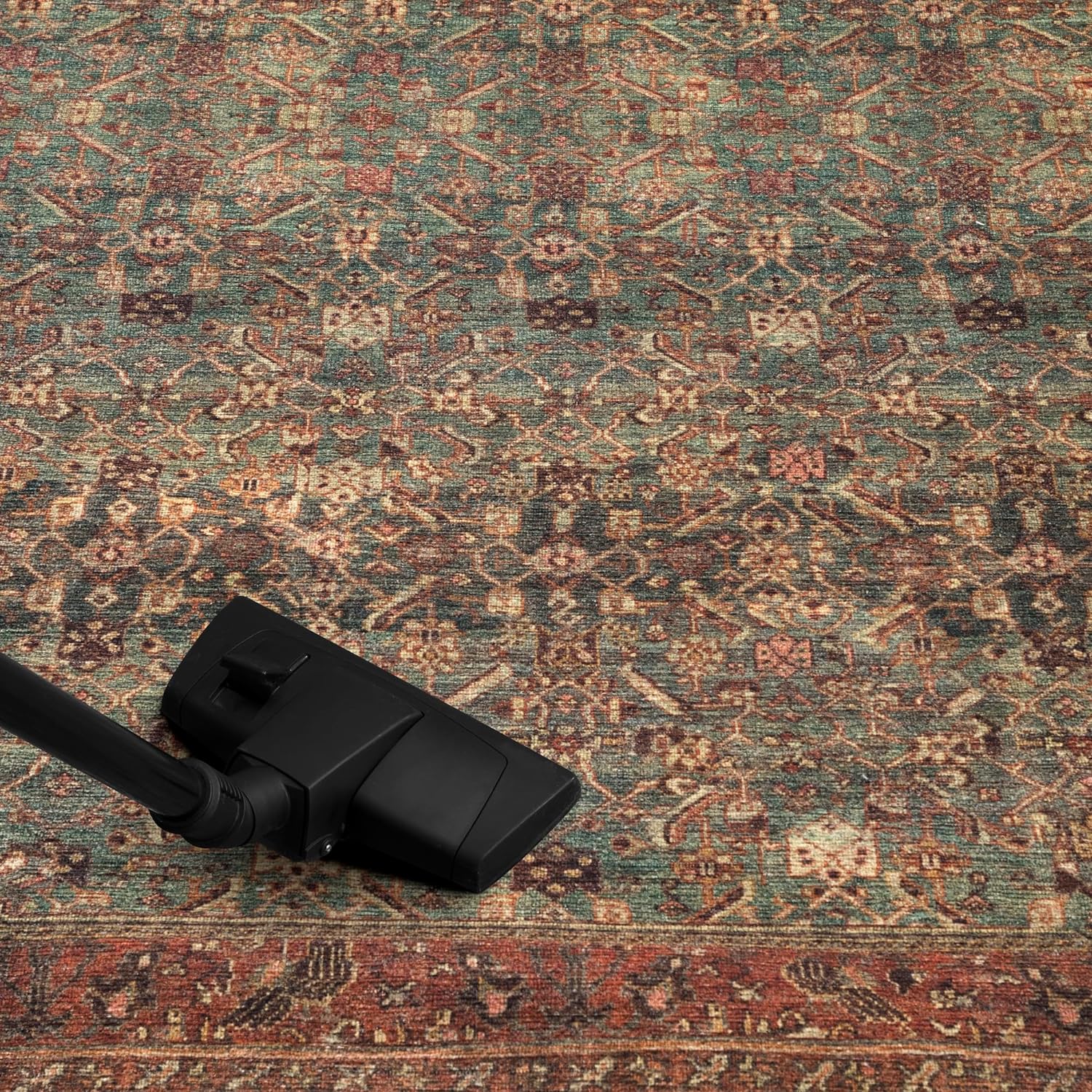 Keen Home Design 10x14 Rug - Machine Washable Area Rug with Non-Slip Backing, Ideal for Living Room, Dining Room, Bedroom - Vintage, Easy Clean, Durable, Low Pile Rug - (9'7" x 14')